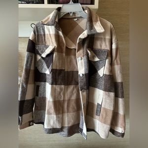 NWOT Tan Plaid Jacket